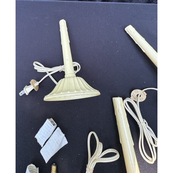 3 Vintage Noma Electric Christmas Ornament Window Candlestick & Bulbs -S1A - Picture 6 of 10